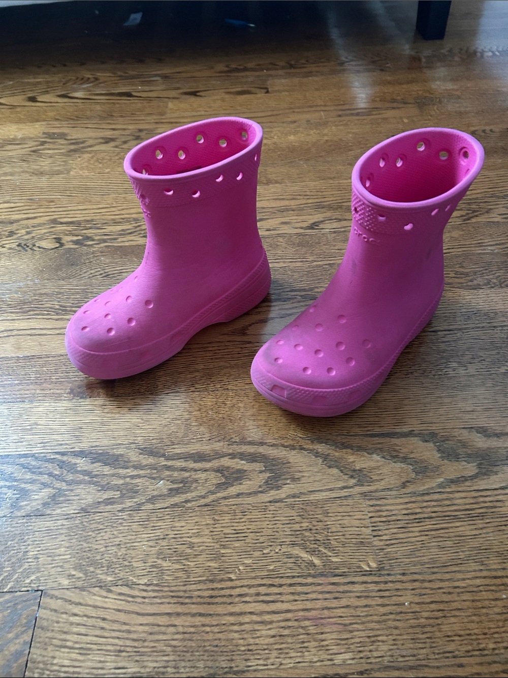 CROCS Kids Pink Waterproof Rain Boots